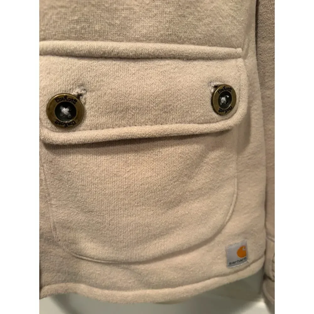 Carhartt For Women Jacket XS Beige‎ Sherpa Collar Y2K Vintage Workwear